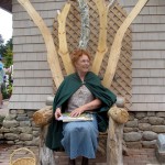 "Miss Rumphius" (Pat Jeremiah) reads in the Storyteller's Chair.