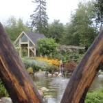 View through the bridge, Lerner Garden of the Five Senses