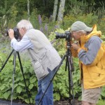 Allen Rokash (left) and Dan Haney capturing the beauty of this garden