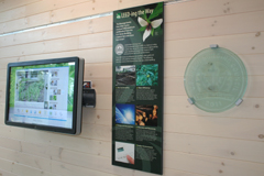 Dashboard, signage, and Leed Platinum plaque