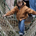 Treehouse rope bridge