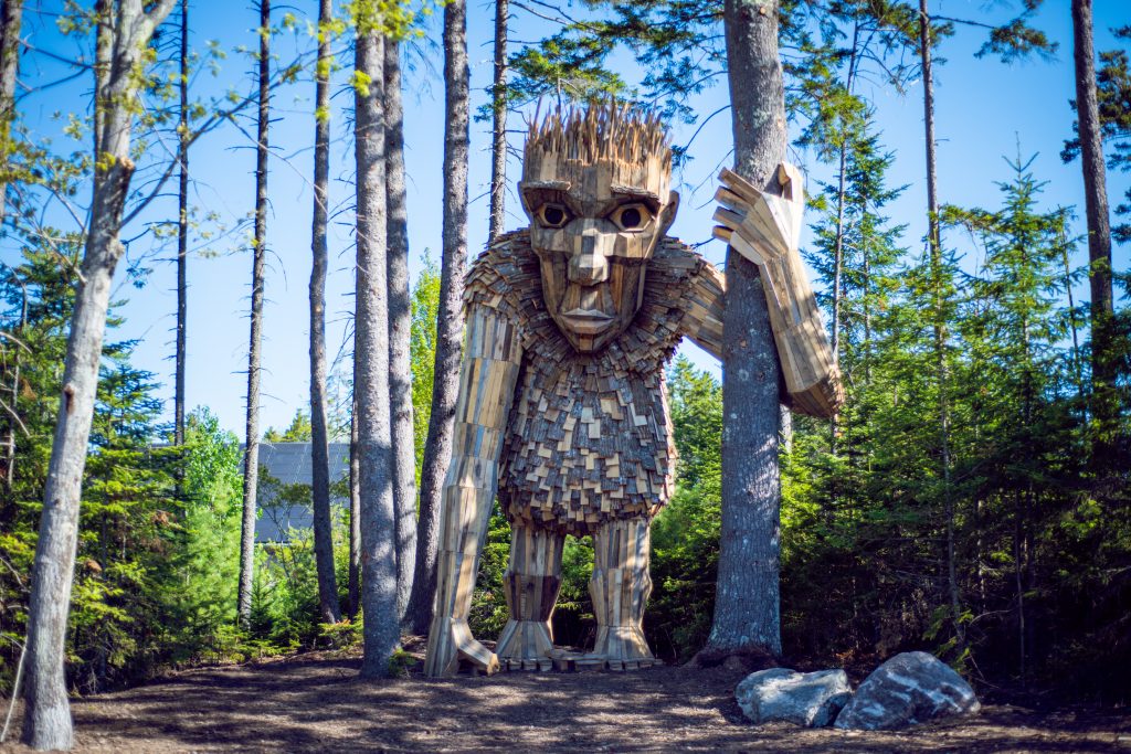 Giant troll at Coastal Maine Botanical Gardens
